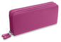 SADDLER GABRIELLA Leather Double Zip Around Purse - 8 Card Slots, Phone Pocket, and Coin Purse - RFID Protected