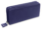 SADDLER GABRIELLA Leather Double Zip Around Purse - 8 Card Slots, Phone Pocket, and Coin Purse - RFID Protected