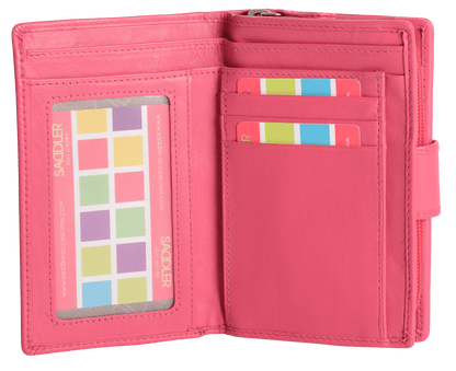 SADDLER GEORGIE Leather Double-Sided Purse - 13 Card Slots, Generous Space for Notes and Coins - RFID Protected