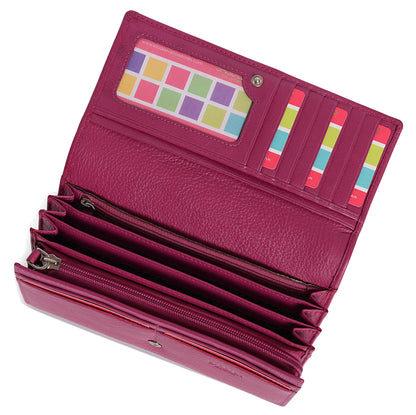 Large Leather Multi-Section Purse "Grace" – Handmade by Saddler | RFID Protected & Gift Boxed