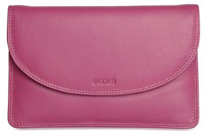SADDLER ISABELLE Leather Slimline Crossbody Bag - Adjustable Strap, Multiple Pockets, Magnetic Closure - RFID Protected