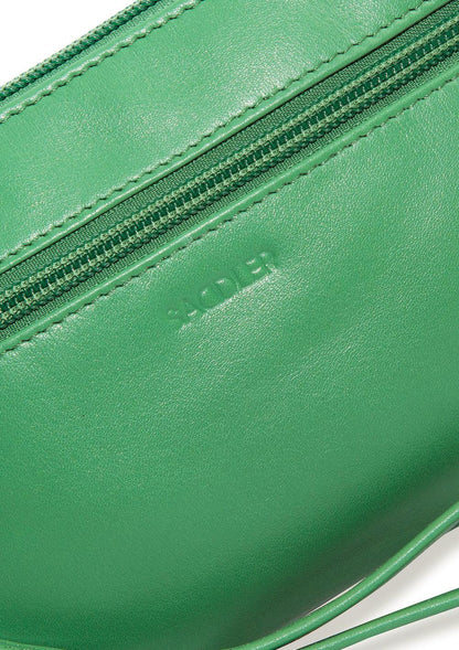 SADDLER SCARLETT Leather Zip Top Mini Clutch - Phone Holder with Detachable Wrist Strap - RFID Protected