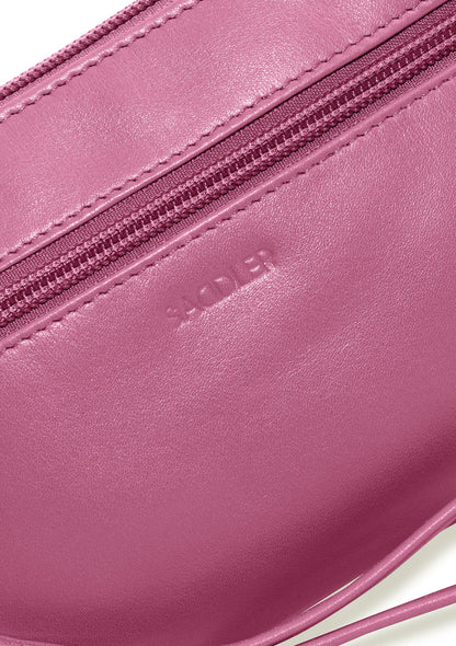 SADDLER SCARLETT Leather Zip Top Mini Clutch - Phone Holder with Detachable Wrist Strap - RFID Protected